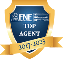 a blue and gold shield with the words fnf top agent