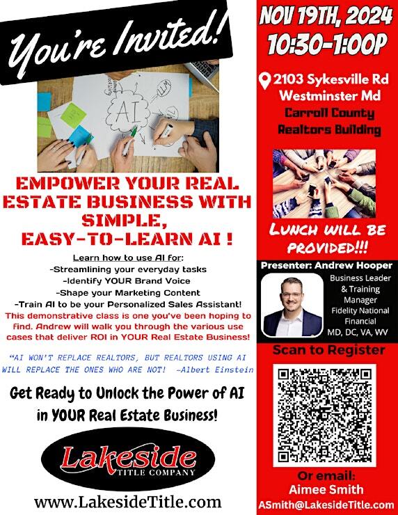 a flyer for a real estate business